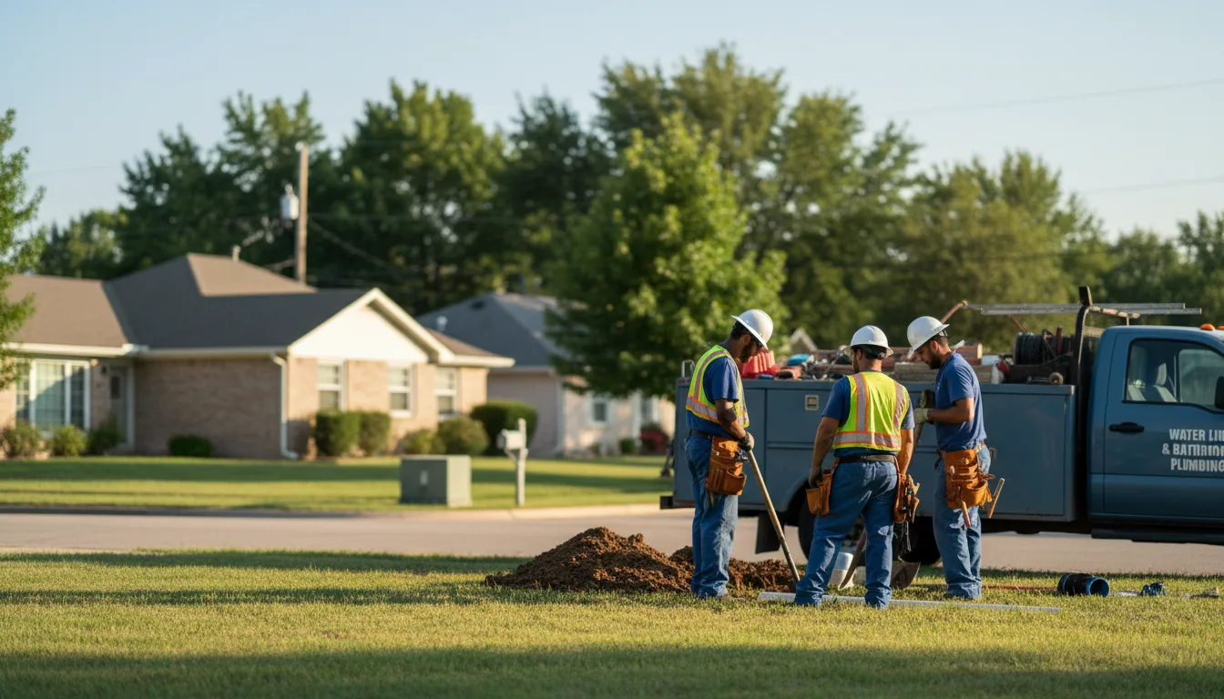 Residential water line and bathroom plumbing service in Gore, OK